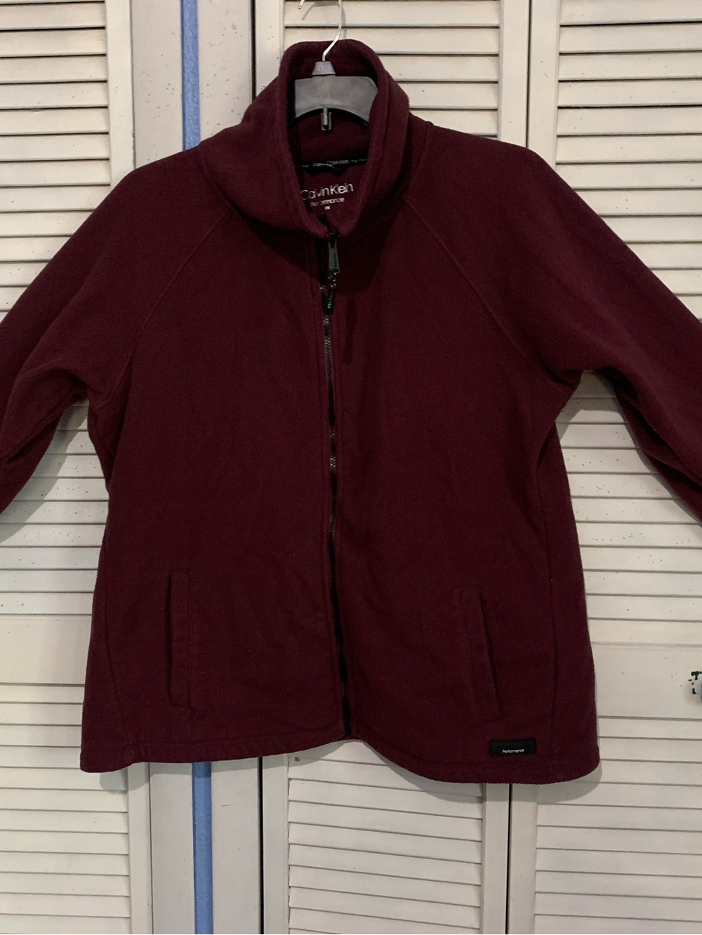 Calvin Klein Burgundy Performance Fleece Full Zip Front Jacket 2X